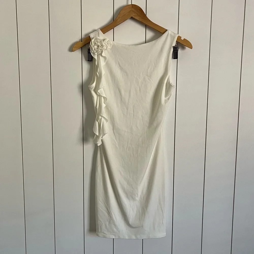 Meshki Bronte Backless Rose Mini Dress White - Picture 5 of 7